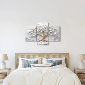 Obraz – 3D elegantný strom života plný kvetov (90x60 cm)