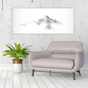 Obraz - Atramentová maľba hôr (120x50 cm)