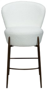 ORBIT ČALÚNENÁ BAROVÁ STOLIČKA white bouclé/antique brass