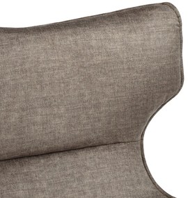 Kreslo VOGUE otočné o 360°, zamatová farba taupe, s čiernym kovovým rámom
