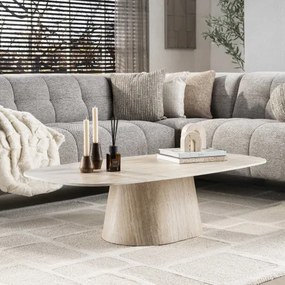 Konferenčný stôl 45-75 Centro 135x70cm 3D Ceramic Travertine - Komfort-nábytok
