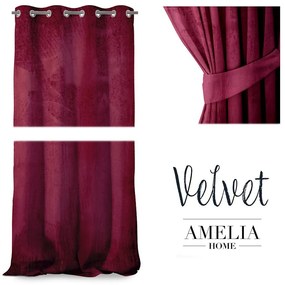 Záves AmeliaHome Velvet 140x270 cm vínový