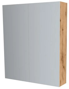 Mereo, Mereo Kúpeľňová zrkadlová skrinka 80 cm, galerka, 2 x dvierka, Multidecor, Dub Wotan, MER-CN798G82DWOT
