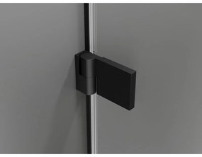 Mexen Lunar-B Duo výklopný sprchový kút 80 x 75 cm, číre sklo, čierna matná, 832-080L-075P-70-00