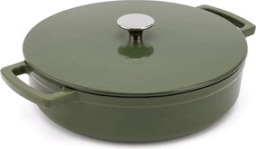 Elmich Smaltovaný liatinový nízky hrniec Ember 28 cm olivovozelený