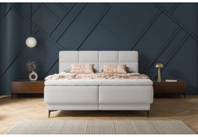 Manželská kontinentálna posteľ 140 cm Riviera 140 (s roštom a matracom) (s úl. priestorom) (sivá + čierna). Vlastná spoľahlivá doprava až k Vám domov. 1099649