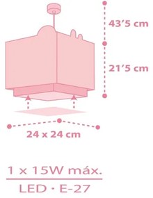 Dalber 63112S - Detský luster JUNGLE 1xE27/15W/230V ružová