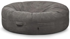 Tmavosivý menčestrový sedací vak Roll 190 – SLOWDOWN