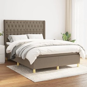 Posteľný rám boxspring s matracom sivohned 140x200 cm látka 3132237