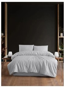 Svetlosivé 4-dielne predĺžené obliečky na dvojlôžko s plachtou 200x220 cm – Mila Home