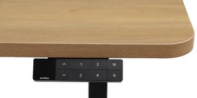 Výškovo nastaviteľný elektrický stôl BestBerg BBAT-16BWD / rozmer 160x80 cm / výška 85-130 cm / čierna/drevo