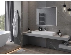 Mexen Erma, LED kúpeľňové zrkadlo s podsvietením a čiernym rámom 100x80 cm, 6000K, ochrana proti zahmlievaniu, 9814-100-080-611-70