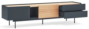 TV stolík v dekore duba v antracitovo-prírodnej farbe 180x45 cm Otto – Teulat