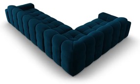 Tmavomodrá zamatová rohová pohovka (ľavý roh) Kendal - Micadoni Home