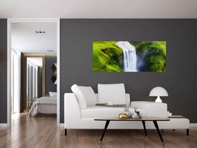 Obraz - Vodopád Skogafoss (120x50 cm)