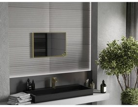 Mexen Loft, obdĺžnikové kúpeľňové zrkadlo 60 x 40 cm, farba rámu zlatá lesklá, 9852-060-040-000-50