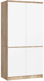 Skriňa S 90 4D CLP sonoma / biela