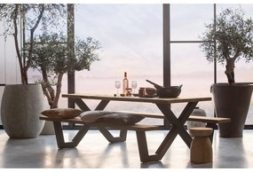 Záhradný jedálenský stôl s lavicami WOOOD Tablo, 206 x 145 cm