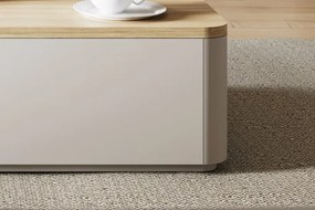 Kávový stolík Amilio 100 cm so zásuvkami - kasmír + olejovaný dub
