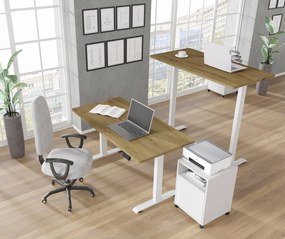 Elektrický PC stolík Motiva 120 (biela + dub artisan). Akcia -21%. Vlastná spoľahlivá doprava až k Vám domov. 1124890