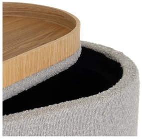 Svetlosivý taburet z textílie buklé – Casa Selección