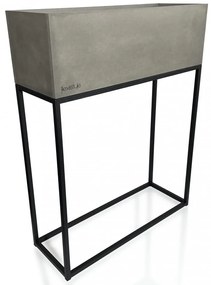 Kovový vysoký kvetináč v šedej farbe s hladkým povrchom LOFT FIORINO 62X22X80 cm
