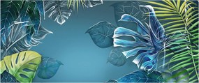 Obraz - Listy tropických rastlín (120x50 cm)