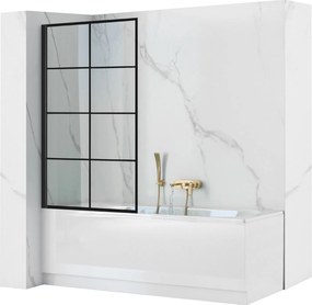 Vaňová zástena REA LAGOS-1 FIX 70 cm, čierna/transparent