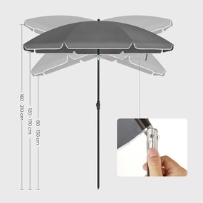 Slnečník SOLARA, Ø160cm, šedá SongmicsHome