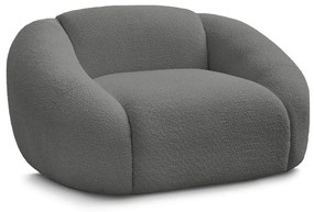 Sivé kreslo z textílie bouclé Tina – Bobochic Paris