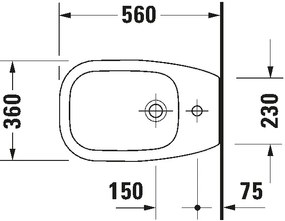 Duravit 22411000002 - Voľne stojaci bidet D-CODE 35,5x52,5 cm keramika/lesklá biela
