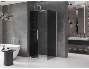 Mexen Velar, sprchový kút s posuvnými dverami 130 x 85 cm, 8mm šedé sklo, chrómová, 871-130-085-41-01