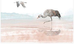 Artgeist Fototapeta - Cranes Over the Water Veľkosť: 98x70, Verzia: Samolepiaca
