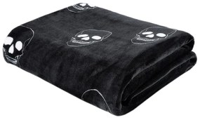 Tmavosivá detská deka z mikroplyšu 130x170 cm Skulls – Catherine Lansfield
