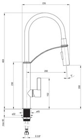 Deante BGB_B720 - Kuchynská batéria GERBERA čierna/chróm s flexibilným ramienkom