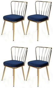 Súprava jedálenských stoličiek Yildiz Dark Blue, 4 ks