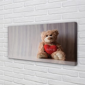 Obraz canvas srdce medvedík 120x60 cm