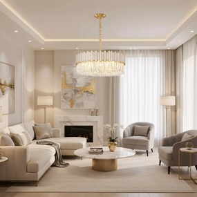 Toolight Toolight, stropné svietidlo 60cm, 8xE14, APP1747-8CP, zlatá, OSW-04046