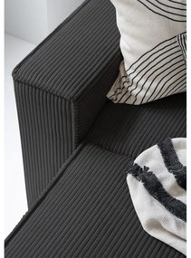 Antracitovosivá menčestrová rozkladacia rohová pohovka (pravý roh/do tvaru "U") Brave Dave – Miuform