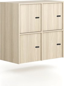 Nadstavba pre skrine FRAME, 4x dvere, 872 x 450 x 854 mm, mechanický zámok, dub prírodný