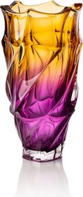 BOHEMIA FLAMENCO AMBER PURPLE VÁZA 300MM