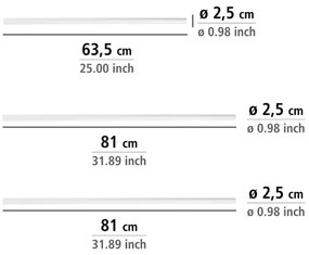 WENKO 19216100 - Držiak tyče UNIVERSAL 2,5 x 2,5 cm biely