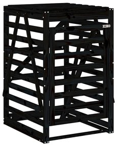 Úložný box pre odpadkový kôš čierny 84x90x128,5 cm borovica