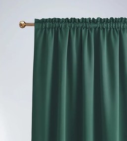 Elegantný tmavo zelený zatemňujúci záves na riasiacu pásku 140 x 280 cm