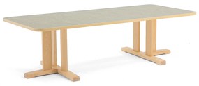 Stôl KUPOL, obdĺžnik, 1800x800x500 mm, linoleum - šedá, breza