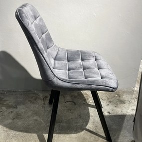 PROXIMA.store - Čalúnená jedálenska stolička RICK FARBA: sivá, MATERIÁL: zamat