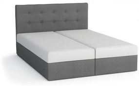 Boxspringová posteľ SISI 180x200, šedá + biela eko koža