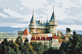 Gario Maľovanie podľa čísel Bojnický zámok Rozmery: 60 x 40 cm, Rámovanie: Iba zrolované plátno