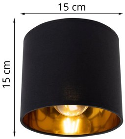 Stropné svietidlo Gama, 3x čierne textilné tienidlo, (možnosť polohovania), o