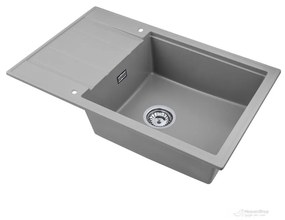 Gamma Modern 8010, 1-komorový granitový drez 800x500x210 mm, šedá, GMA-ZM-8010-G